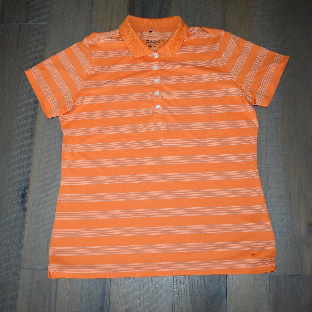 Nike Golf Tour Performance Dri-Fit ss Polo Shirt Orange 452968 women XL #J4
